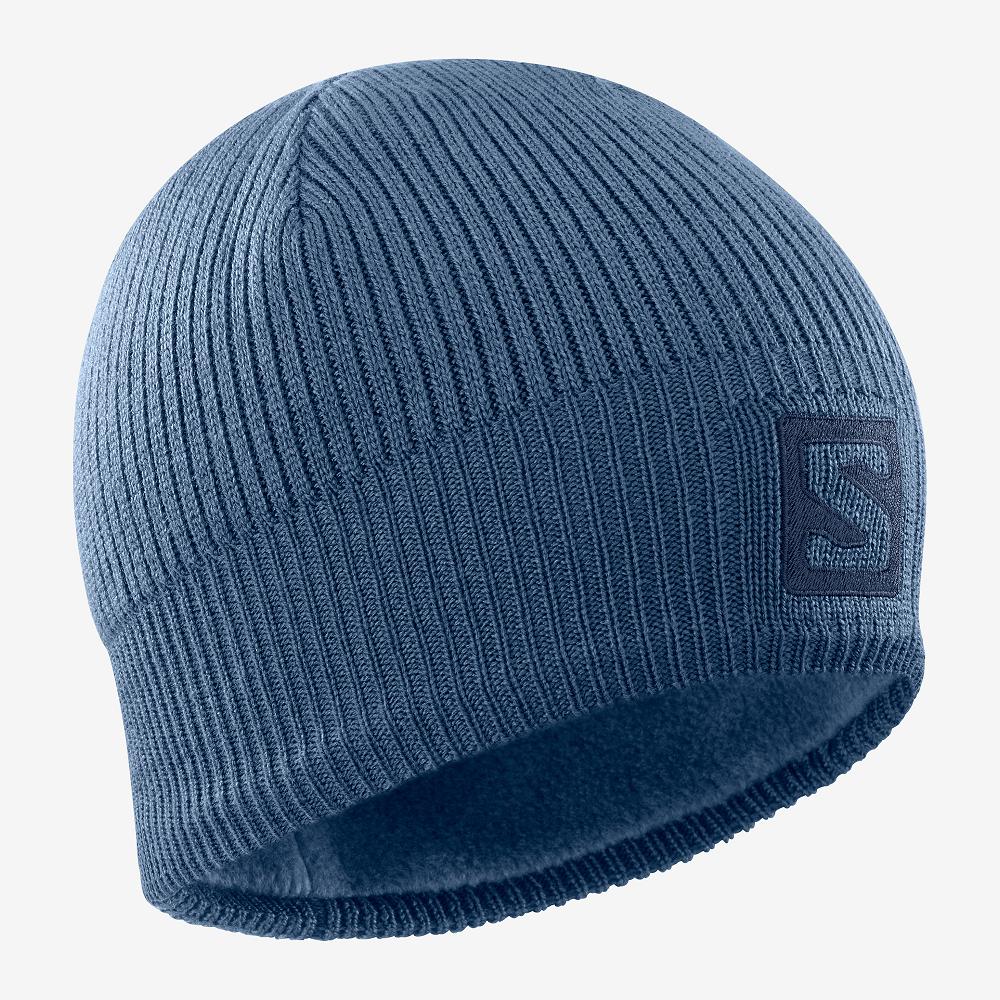 SALOMON LOGO Philippines - Men's Hats - Navy | 864059-TEX